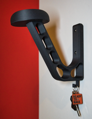 Soporte Casco Moto Negro/Rojo