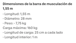 Barras de pesas cromadas