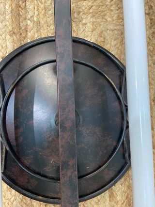 Lámpara de forja negra y cristal