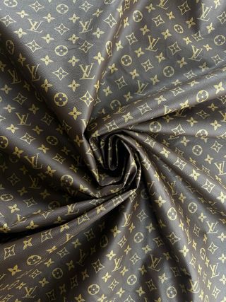 Tessuto Ecopelle PU Monogram Marrone
