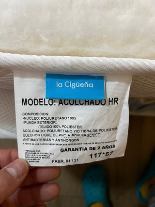 Colchon cuna bebé 120 x 60 con accesorios