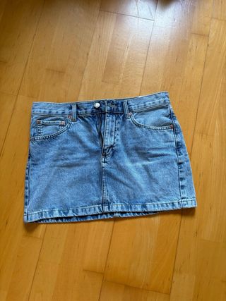 Falda vaquera Mango azul