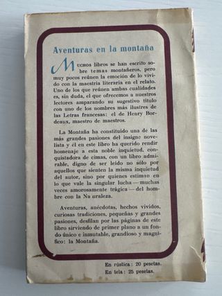 Libro: Aventuras en la montaña de Henry Bordeaux