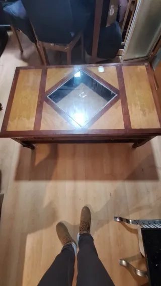 Mesa de centro madera con cajones y balda