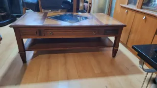 Mesa de centro madera con cajones y balda