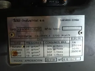 Placa mixta Teka 2 fuegos gas (natural)+ 2 eléctri