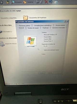 Ordenador portátil Acer Windows XP
