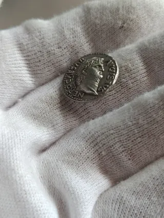Replica plata Denario emperador Neron