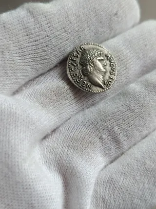 Replica plata Denario emperador Neron