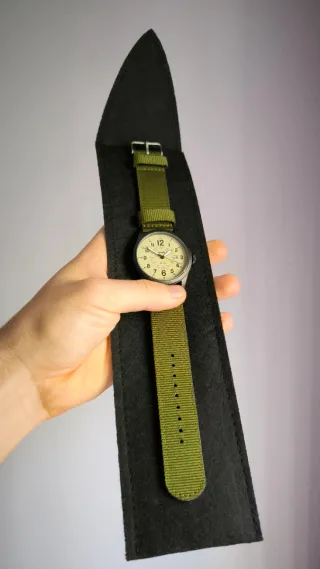 Reloj Aviador Beige y Verde Nuevo
