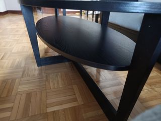 Mesa de centro ovalada negra