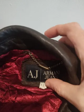 Chaqueta de Piel Armani Jeans Marrón