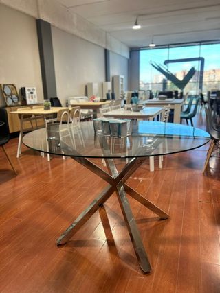 VENDO - mesa redonda cristal 120x75cm