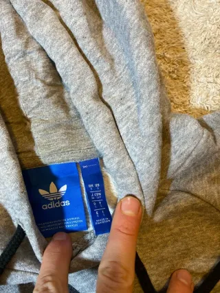 Sudadera Adidas Gris y Negra Y2K