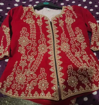 Traje Karakou Argelino Bordado Rojo