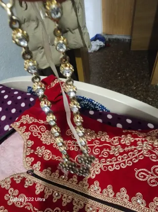 Traje Karakou Argelino Bordado Rojo