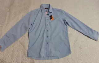 Camisa de vestir azul hombre