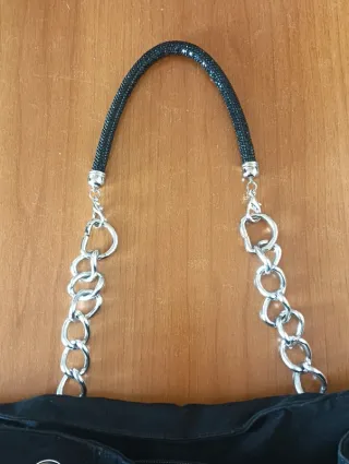 Manico borsa nero scintillante Nuovo
