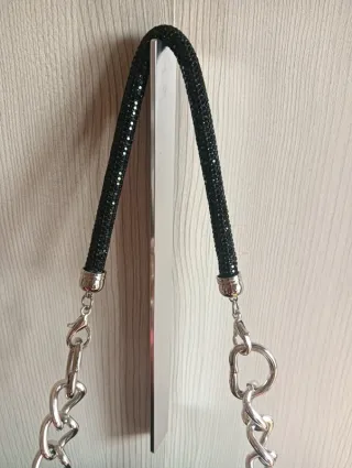 Manico borsa nero scintillante Nuovo