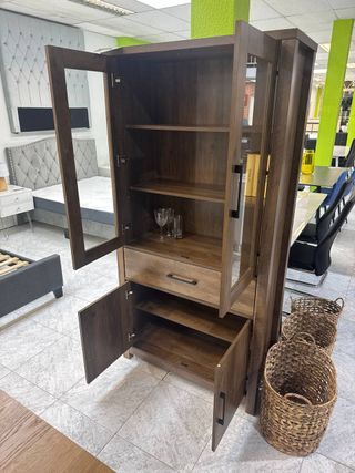 Mueble Auxiliar Vitrina 2 Puertas + Cajones NUEVO