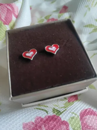 Pendientes Corazón Rojo y Rosa