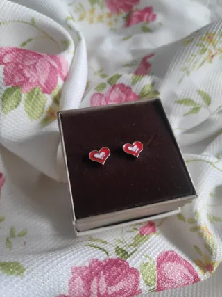 Pendientes Corazón Rojo y Rosa