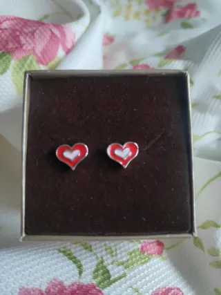 Pendientes Corazón Rojo y Rosa