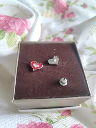 Pendientes Corazón Rojo y Rosa