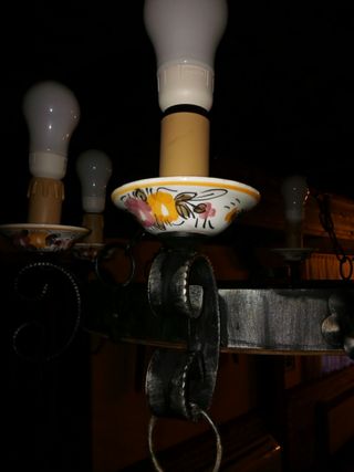 7 Lámparaa rústicas rueda de carro