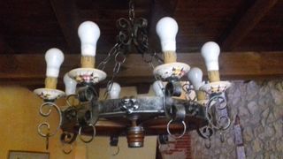 7 Lámparaa rústicas rueda de carro