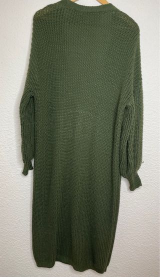 Abrigo largo de punto verde