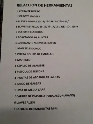 Maleta de trabajo  con herramientas