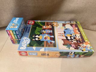 Lote Bluey: Puzzles (2x16) y Mini Biblioteca (4ud)