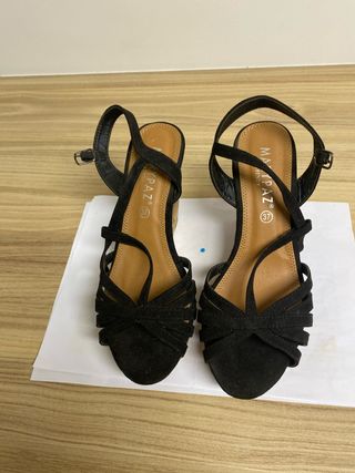 Sandalias tacón Marypaz negras talla 37