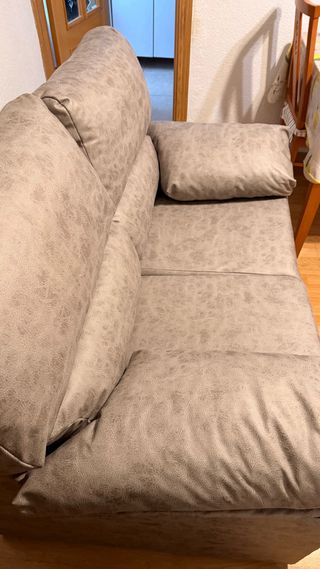 Sofá 2 plazas beige/gris NUEVO