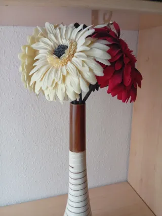 Jarrón Cerámica Decorativo Beige/Marrón