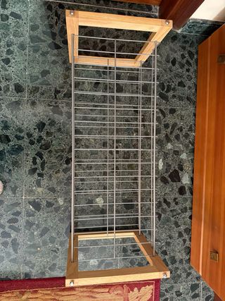 Zapatero madera y metal 2 estantes