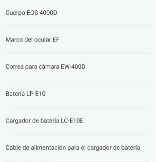 Cámara Canon EOS 4000D