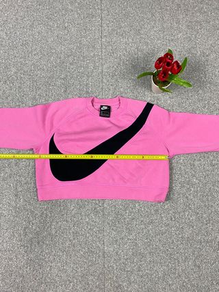 Felpa Nike Crop Rosa Maxi Swoosh Nero