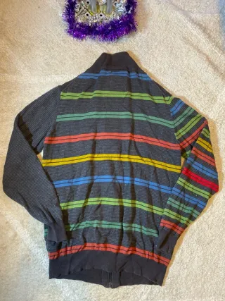 Jersey Desigual Cremallera Rayas Multicolor Talla