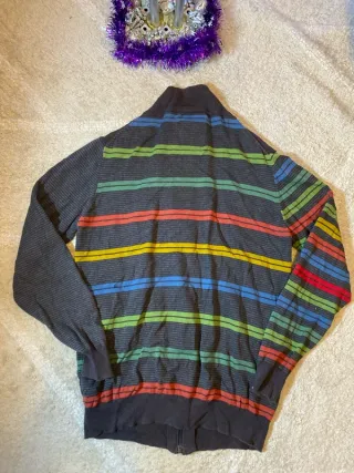 Jersey Desigual Cremallera Rayas Multicolor Talla