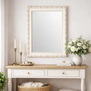 Espejo Clásico Blanco Envejecido 60x80