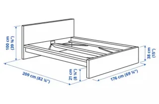 Cama Malm Ikea Blanca y Multicolor