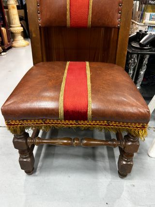 Scarpiera vintage in pelle e velluto