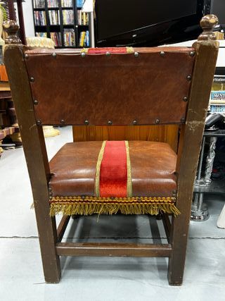 Scarpiera vintage in pelle e velluto