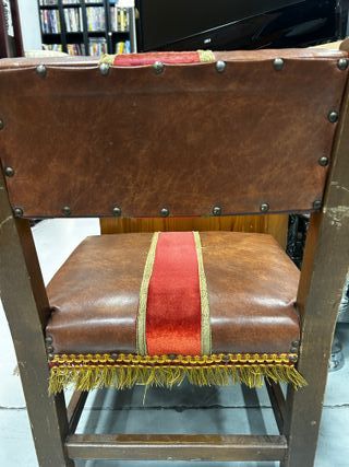 Scarpiera vintage in pelle e velluto