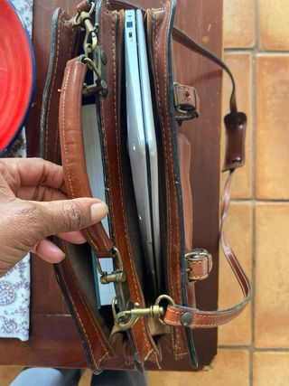 Bolso piel portátil documentos