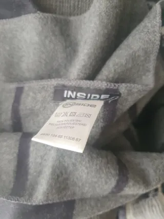 Bufanda caballero gris rayas reversible Inside