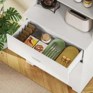 Librería 6 Niveles con 3 Cajones Blanca