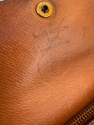 Louis Vuitton Cartera Cadena Marrón Dorada